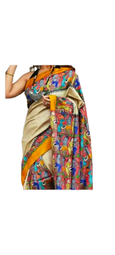 Bishnupuri Silk Hand Painting Saree PLASH